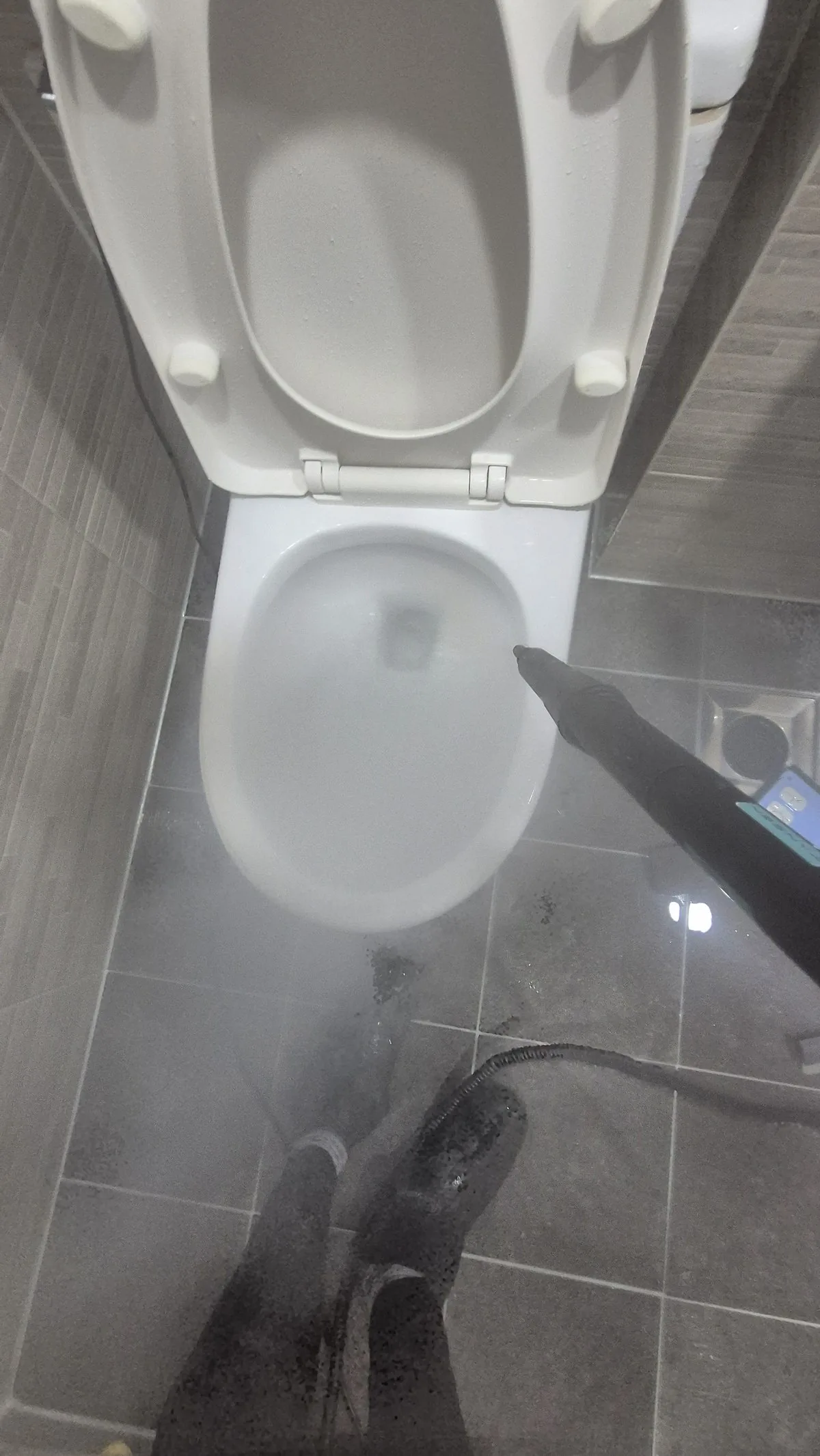 변기역류 청소 - 스팀으로 변기 살균 세정