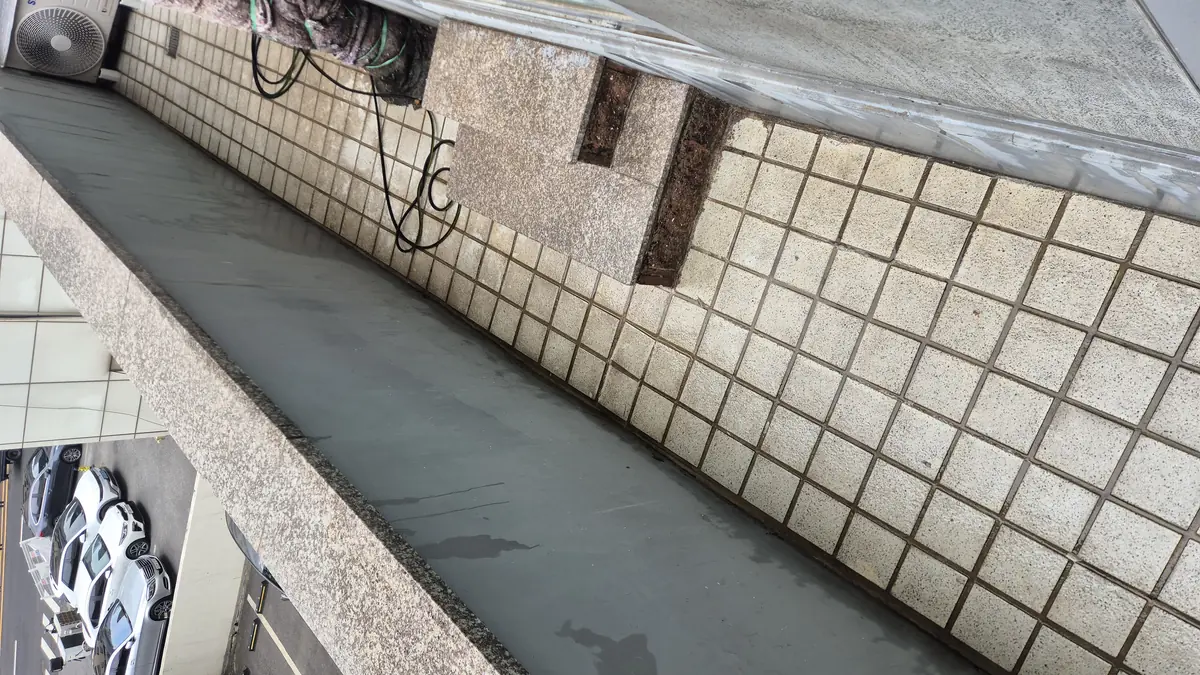 비둘기 배설물 1차 회수 직후 살균세정 준비