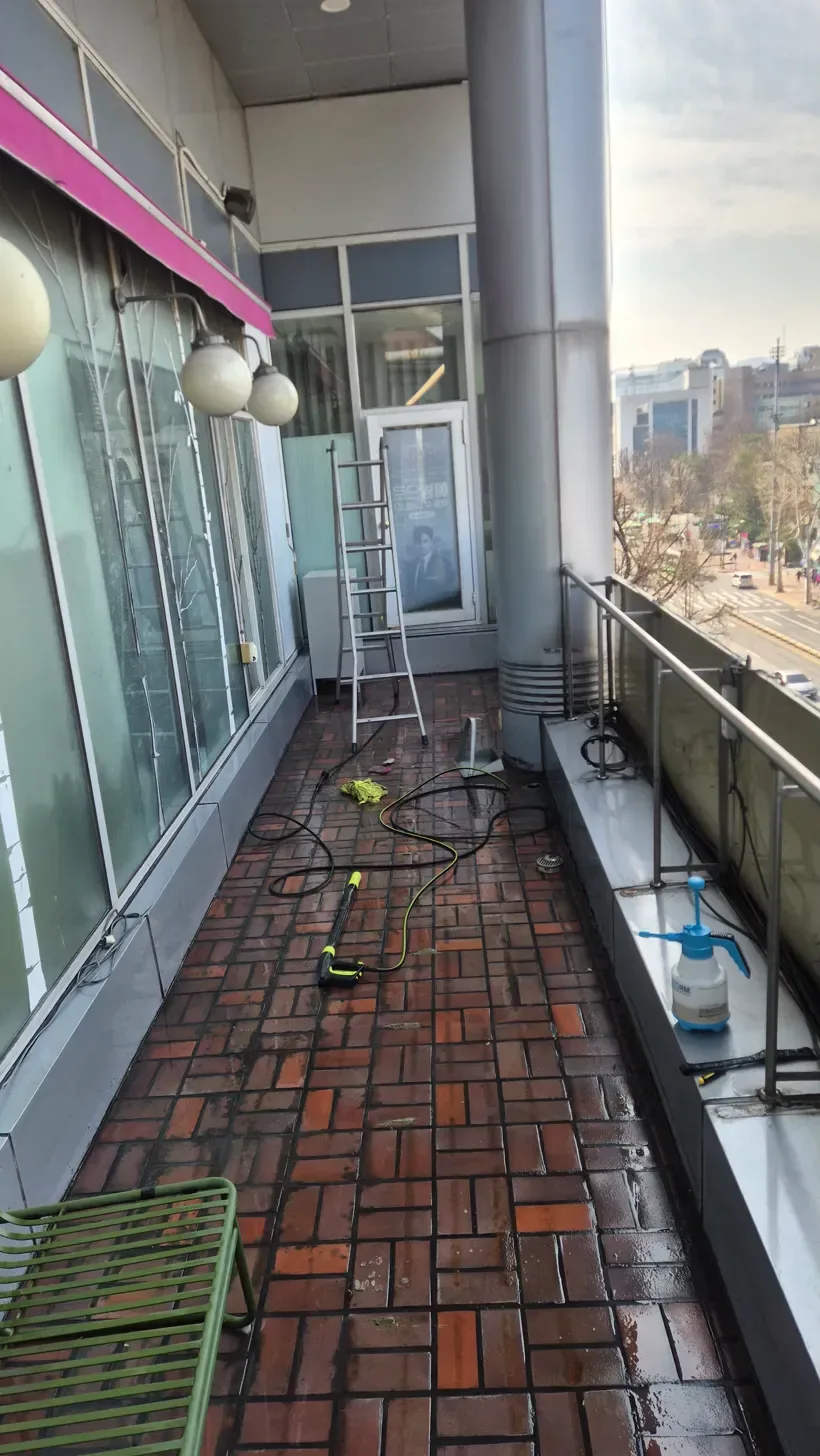 대학로 벽돌바닥 세정 후 클로즈업