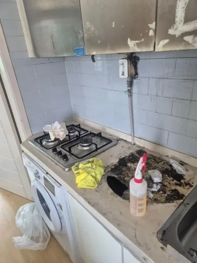 광진구 자양동 화재청소 주방 전체 그을음 오염 가스레인지 세탁기