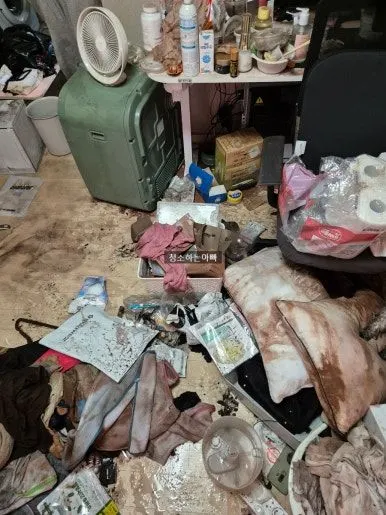 스프링클러 화재 현장 작업 전