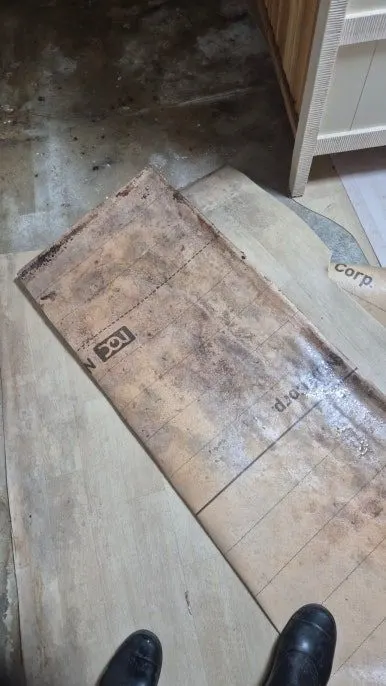 누수 바닥 작업 중