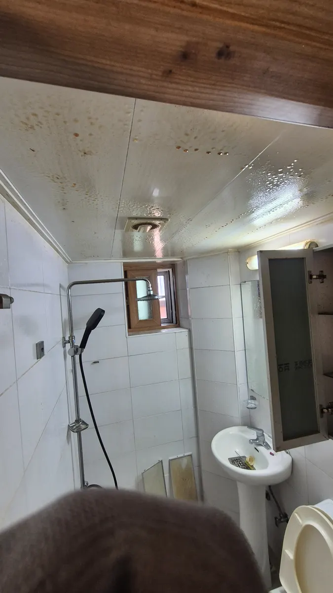 화장실 천장 니코틴 넓은 전경