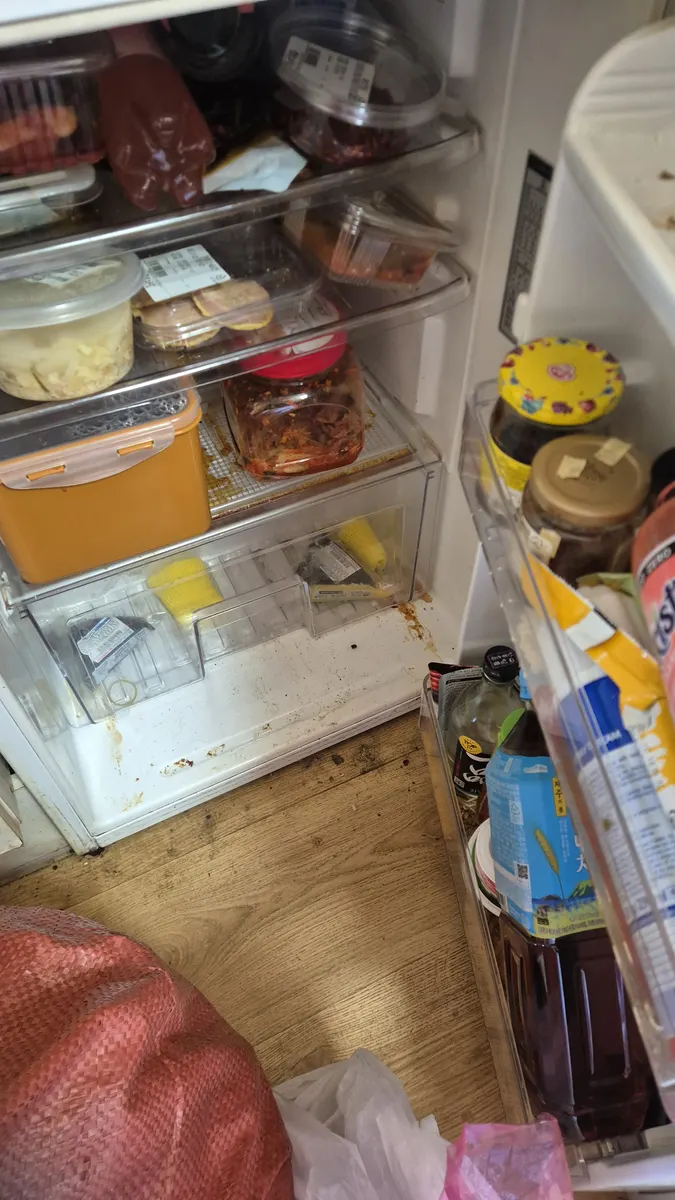 냉장고 도어 양념통 가득