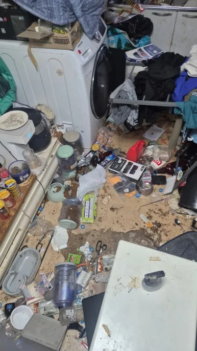 개똥 고양이똥 오염 세탁기 주변 쓰레기