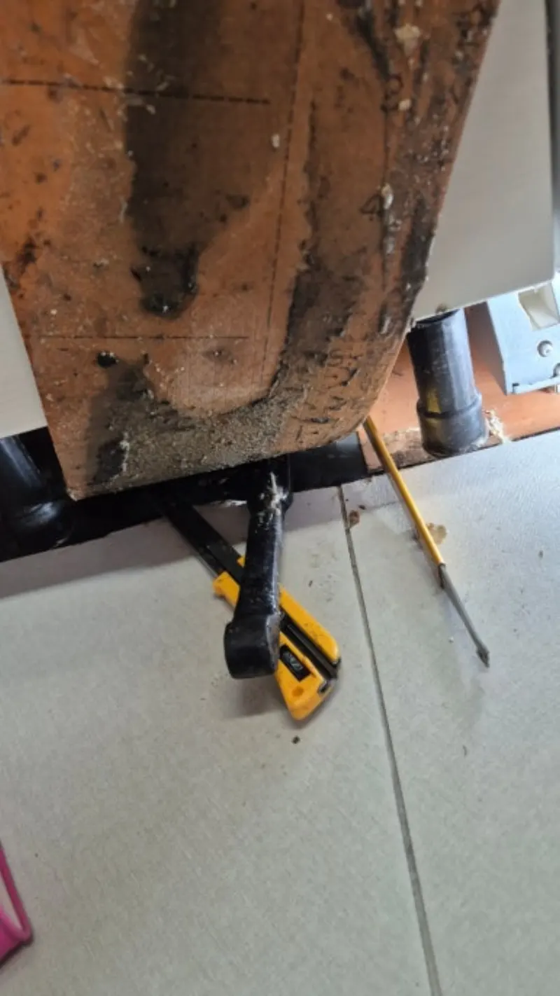 싱크대 역류  청소 전