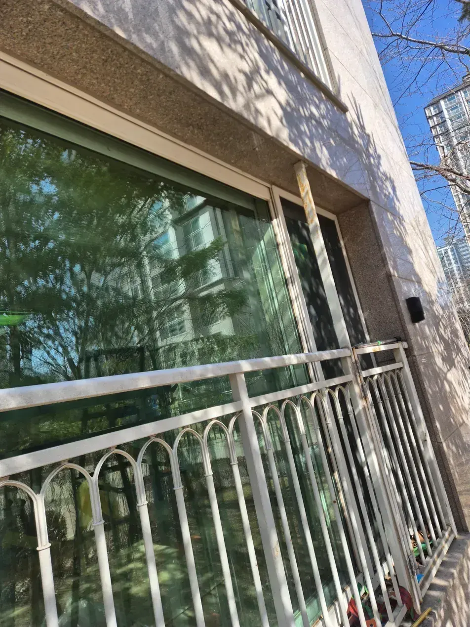 일산 어린이집 녹색 시트지 제거 작업 중