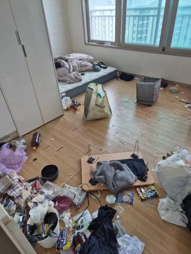 쓰레기집  청소 전